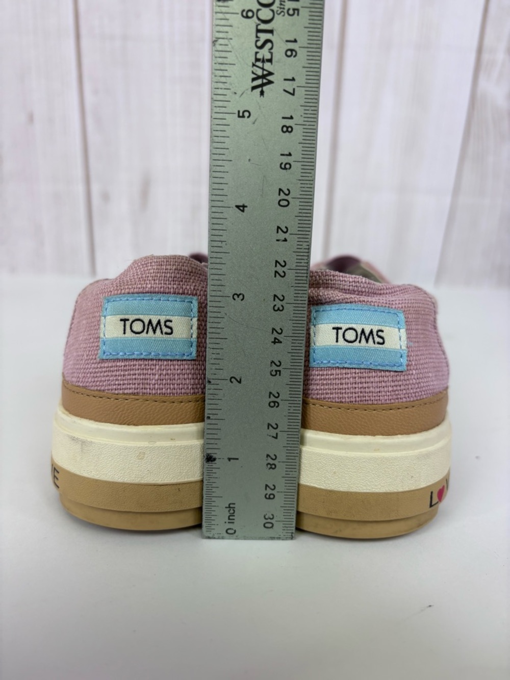 Toms Alpargata Lug Slip-On Loafers Canvas Platform Shoes Love Give Mauve Sz 7.5 - Picture 16 of 16
